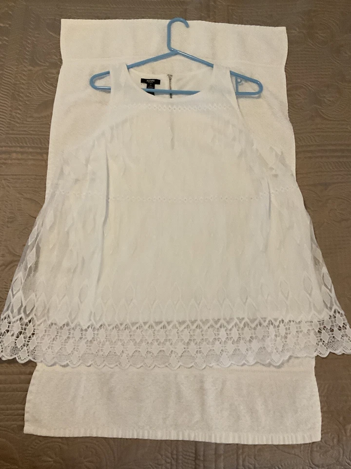Top sin mangas Alfani blanco línea A talla 1X Foto 4 de 4