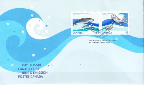 W CANADA 2387a-b FDC SEA MAMMALS PAIR FIRST DAY COVER
