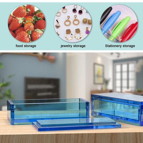 DIY Silicone Resin Mold Desk Storage Organizer Making Epoxy Casting Mould Craft - Picture 4 of 7