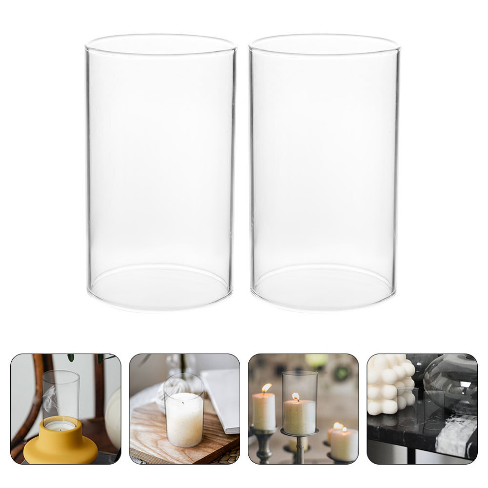 6 Pcs Windproof Lampshade Glass Cylinder Chimney Crystal Vases eBay