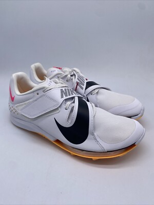 Nike Air Zoom Long Jump Elite White Hyper Pink Orange CT0079-101 Men s Size 9.5