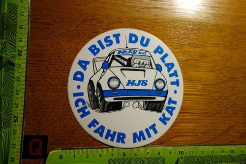 Alter Aufkleber Automobil Auspuff Katalysator HJS