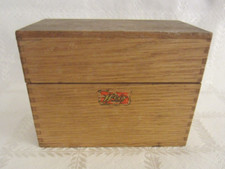 Vintage Weis Oak Dovetailed Recipe Box