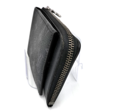 Auth LOUIS VUITTON Hybrid Wallet Monogram Eclipse Noir Black with  