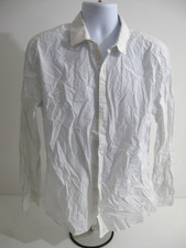 KENNETH COLE SPOTTED POLKADOT MENS WHITE LONGSLEEVE SLIM FIT 17" SHIRT