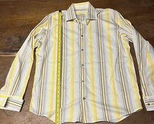 Banana Republic Men  s Dress Shirt - Yellow/White/Brown - Size XL 17-17.5 