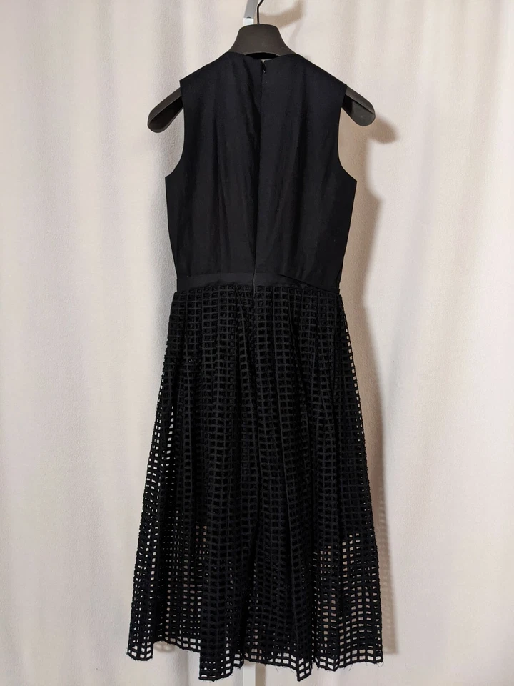 Carven Resort 2014 Mesh Grid Overlay Floral Black Dress 10 Corso Como Shanghai  - Image 2 of 4