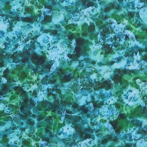 Quilting Patchwork Sewing Fabric Turtle Bay Green 50x55cm FQ - Picture 3 of 4