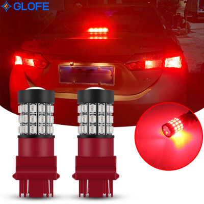 GLOFE 3157 3156 Red LED Strobe Flashing Blinking Brake Tail Light/Parking Bulbs