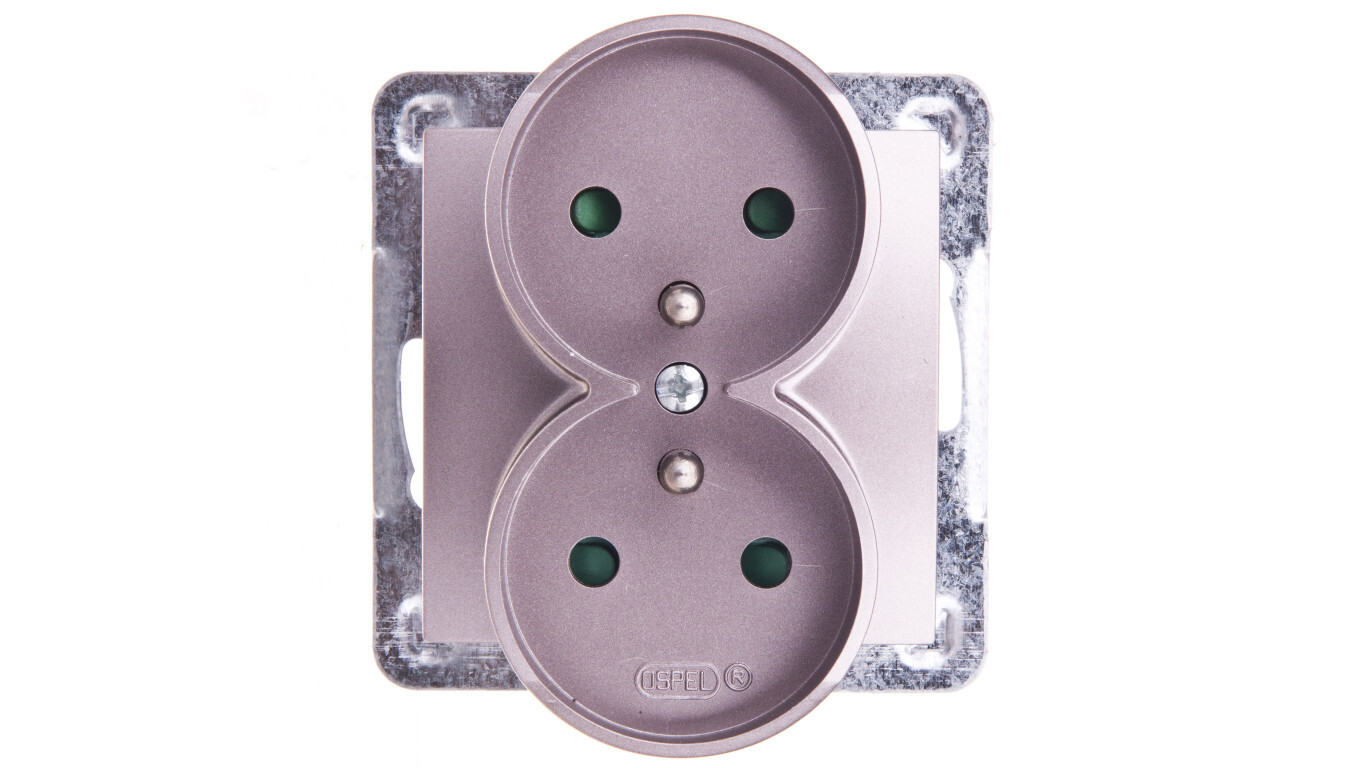 IMPRESJA Double socket with/with titanium shutters GP-2YRZP/m/23 /T2UK