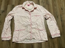 Victoria's Secret Shirt, Women's Size Small, White Pink, Button Up, Sleepwear