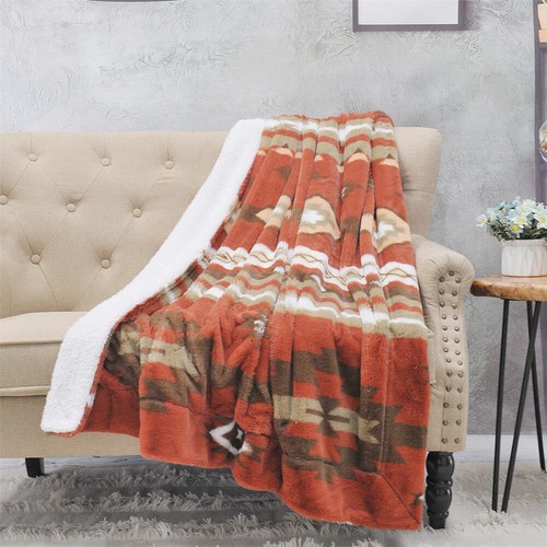 Southwest Sherpa Fleece Throw Blanket Ultra Soft Reversible Cozy Plush Blanket - Picture 22 of 32