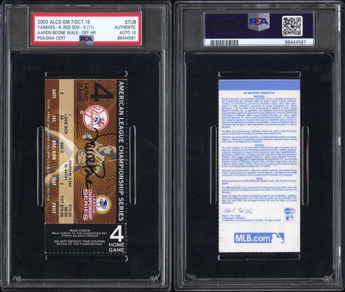2003 ALCS GAME 7 TICKET🎟️AARON BOONE SIGNED WALK-OFF HR NYY/BOSTON PSA💎AUTO 10 - Picture 5 of 13