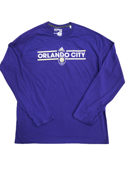 Футболка Adidas MLS Orlando City SC с фиолетовым логотипом команды L/S Фиолетово-золотая cb9170 