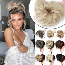 7" Messy Bun Hair Piece Scrunchie Updo Real Thick Hair Extensions as Human Real