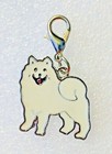 Samoyed Dog Pup Bag Enamel Alloy Purse Charm Dangle Zipper Pull Jewelry