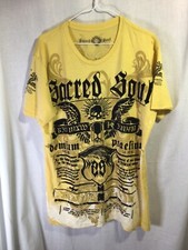 Sacred Soul (Made in USA) Yellow XL Cotton T Shirt T8