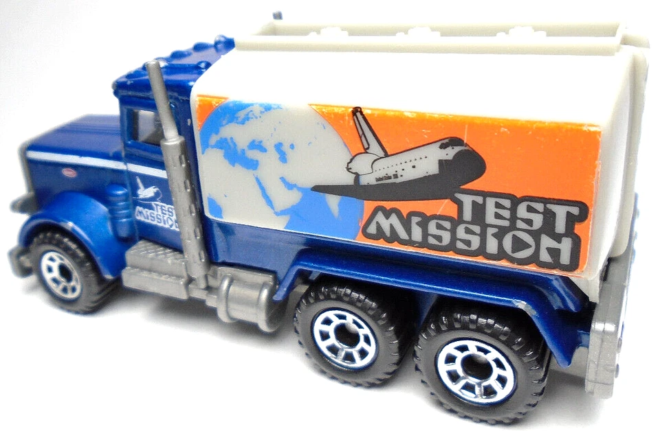 1981 MATCHBOX PETERBILT TEST MISSION BLUE 1:80 DIECAST TANKER TRUCK WITH ORANGE - Image 3 of 4