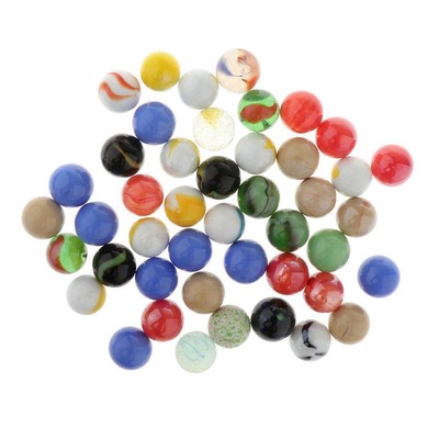45 Stück 16 mm bunte Glasmurmeln, Kinder Murmelbahn Spiel,