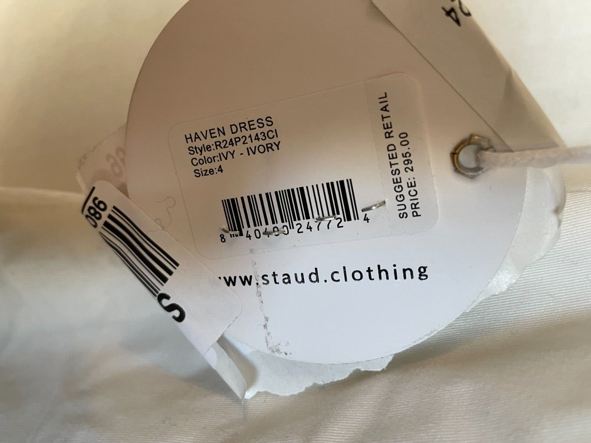 STAUD Haven Halter Neck Dress IN IVORY WOMENS SIZE 4 NEW | eBay