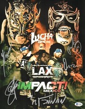Penta Pentagon Jr. Rey Fenix Konnan Ortiz Santana Signed 11x14 Photo BAS COA WWE