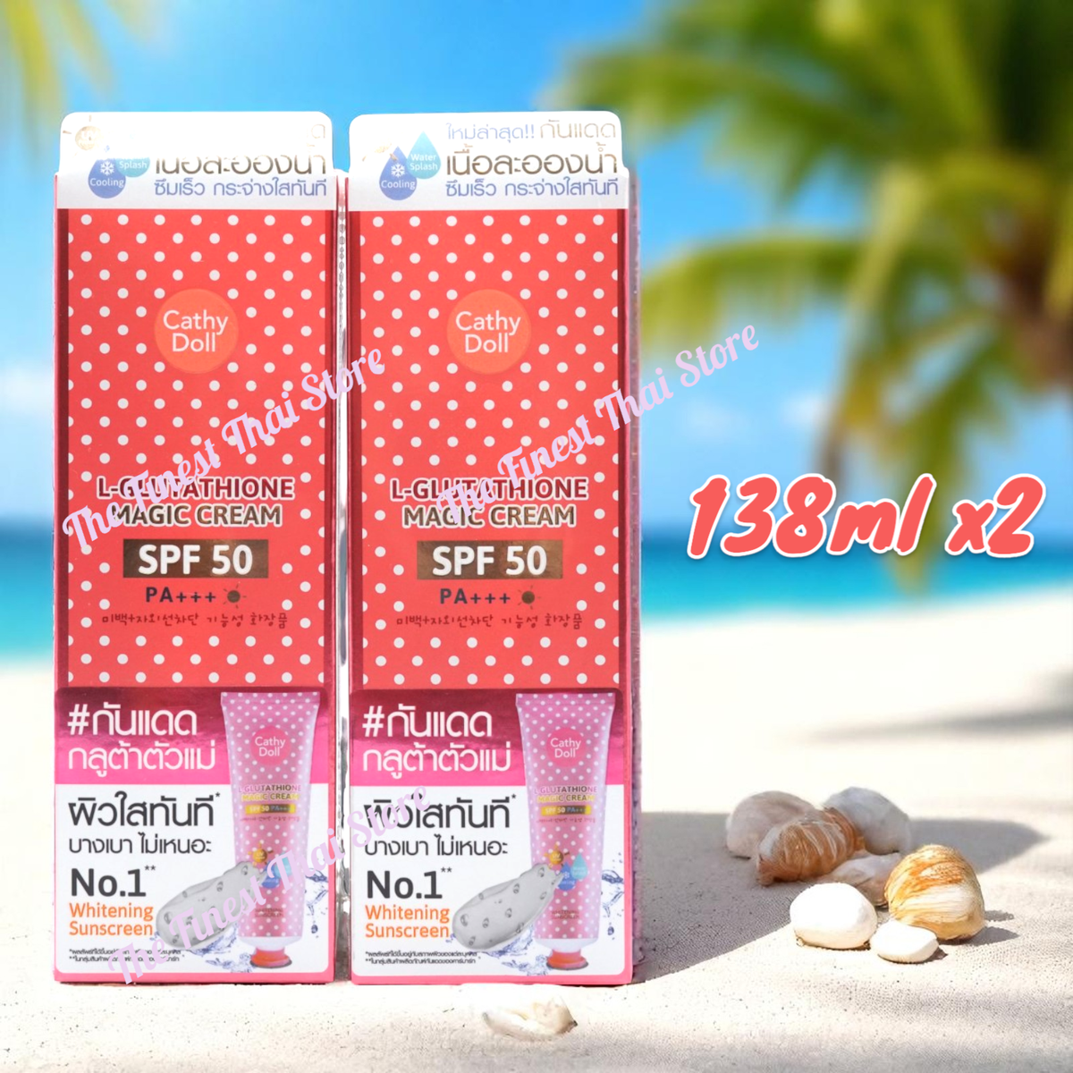 6 X 138ml Cathy Doll Whitening Sunscreen L-glutathione Magic Cream SPF 50  PA for sale online