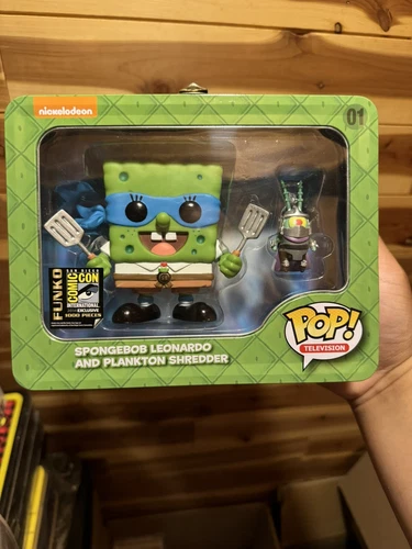 Funko Pop! Vinyl Teenage Mutant Ninja Turtles - Spongebob Leonardo & Plankton.