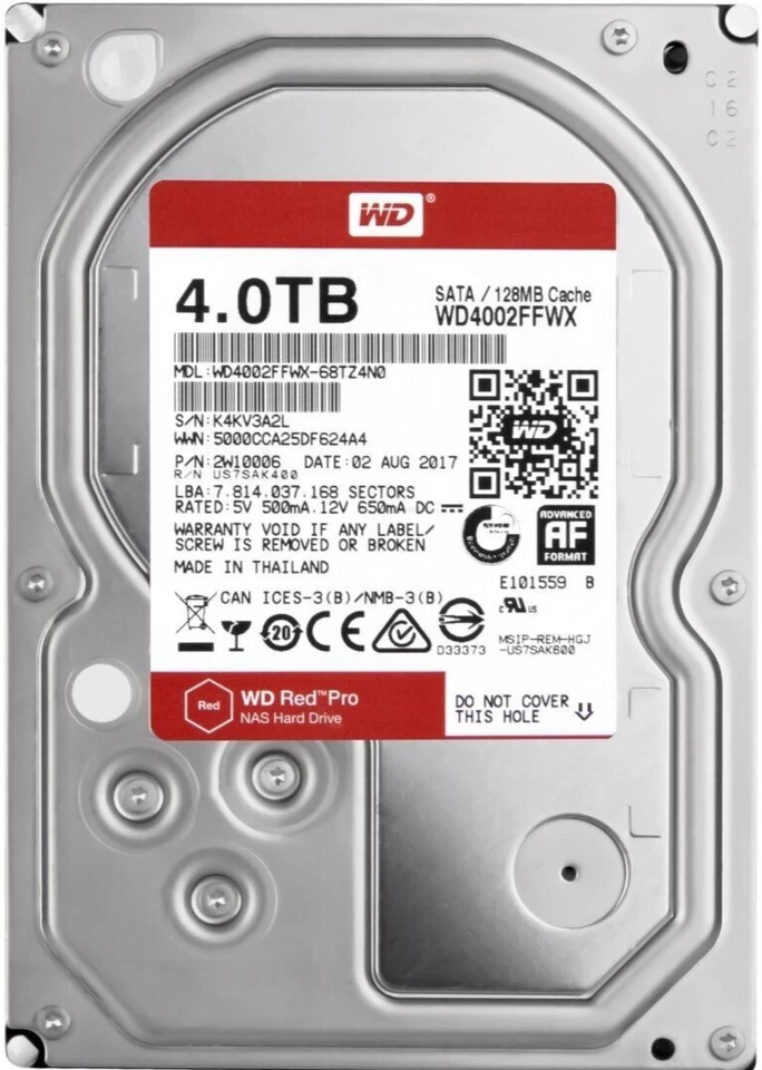 FESTPLATTE  WD RED PRO WD4002FFWX 4TB 7.2K 128MB SATA III 3.5'' - Bild 3 von 4
