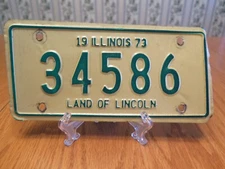 Vtg.  Motorcycle License Plate IL ILLINOIS Land of Lincoln 34586  (1 PLATE ONLY)