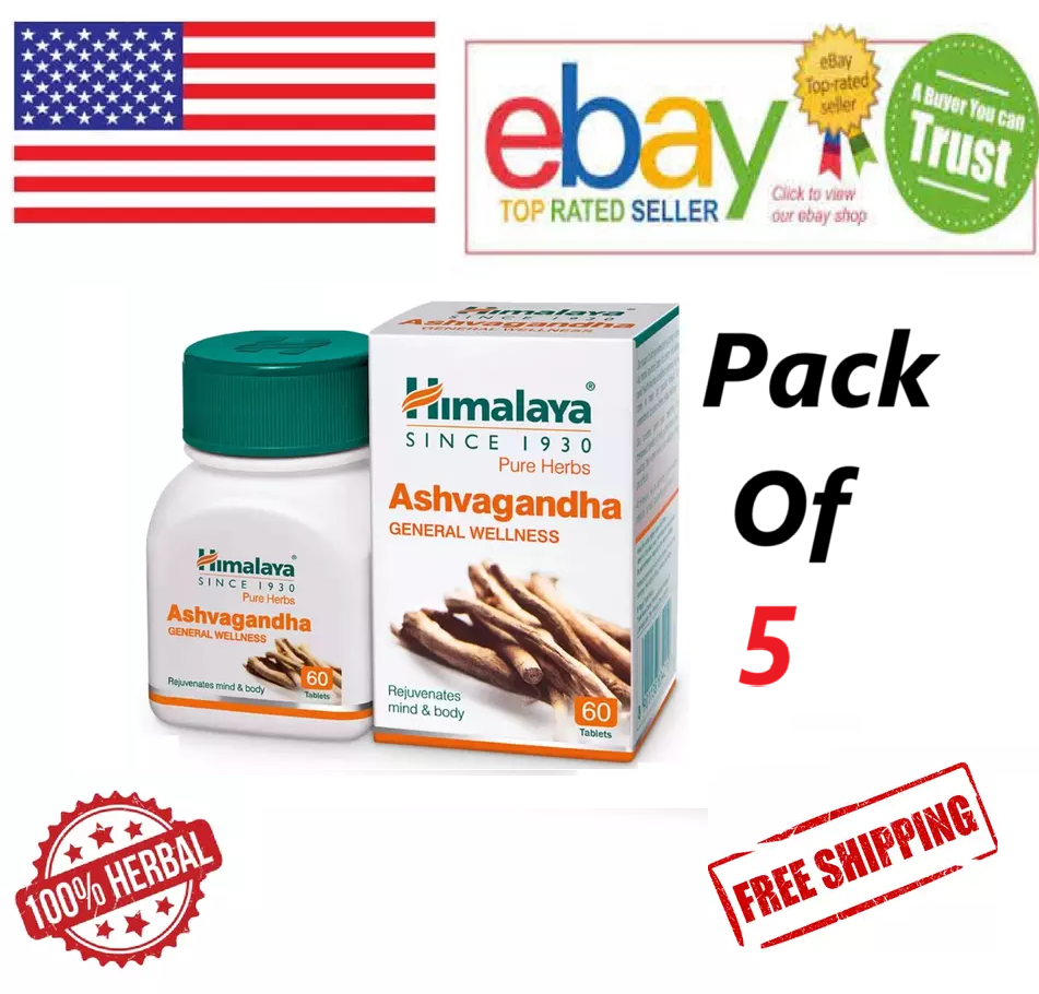 (5 X 60 = 300 Tabs) Himalaya Ashvagandha For General Wellness (FREE SHIP)