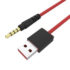Alitutumao USB 3.5mm Jack Charging Cable Data Sync Cord 3 feet, red