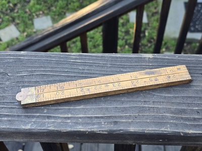#ad Vintage Stanley No. 66 1 2 Carpenter’s Folding Ruler – 36quot; Boxwood amp; Brass $11.99
