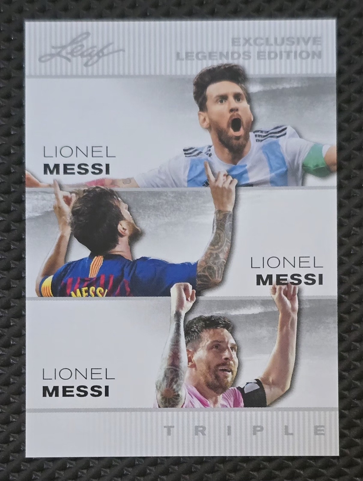 Lionel Messi 2024 Leaf Exclusive Legends Triple #ELE-49 view 1