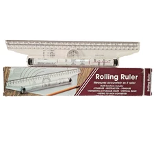 Rolling Ruler Multifunction Compass Protractor T Square Open Box 12' Vintage