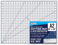 18" x 24" Self-Healing Cutting Mat 5-Ply - Double-Sided White/Blue Craft Mat, No