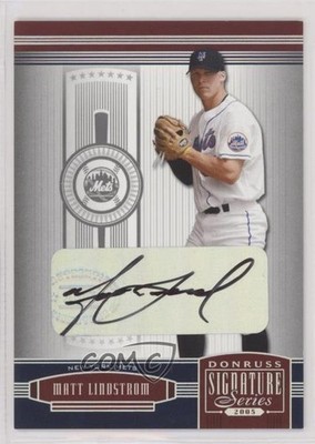 2005 Donruss Signature Series Matt Lindstrom #77 Rookie Auto RC 0ii1