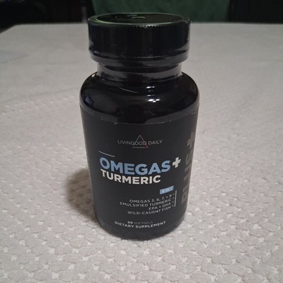 SEALED - LIVINGOOD DAILY Omegas + Turmeric PLUS Omegas 3 6 7 + 9 - (60) caps. 