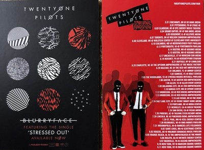 Twenty One Pilots Blurryface Promo Flyer Postcard 2016 Emotional Roadshow Tour