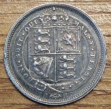 1887 Queen Victoria Jubilee, Shield, Sixpence 6d Excellent Condition 2.8 grams