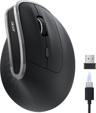 Image of Acer Vertical Ergonomic Wireless Mouse Rechargeable 1600 DPI USB Black