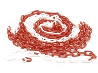 Perel Absperrkette Rot Weiß 10 M, Kunststoff, Sicherheitskette FüR Innen Und