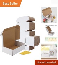25 White Corrugated Shipping Boxes 10x7x3 Inches - Perfect for Small Businesses