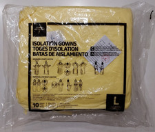 Medline AAMI Level 2 Isolation Gowns Regular/Large Yellow 10/Pack New Sealed