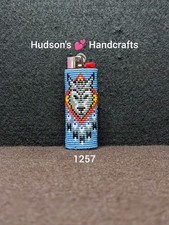 1257 Delica Seed Bead Bic Lighter Sleeve Hardened Sides, Durable, Leather Bottom