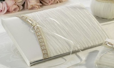 Lillian Rose Wedding Bride 11'' Guest Book - Crushed Taupe GB270I-D DEFECT