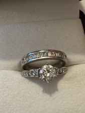 Women’s White Gold Diamond Engagement Ring 0.87 Ct, 14k and Wedding Band