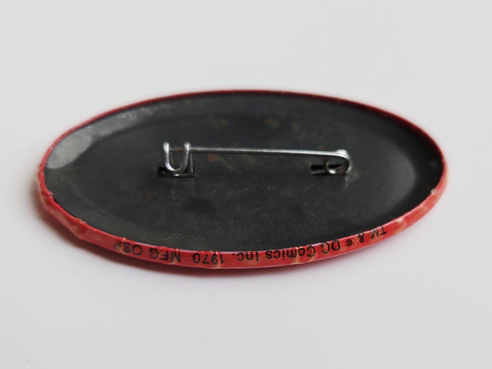 VINTAGE 1970 BATMAN PROMO BUTTON - DC COMICS BAT SYMBOL LOGO PIN