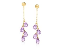 ross simons Amethyst earrings 14k Gold