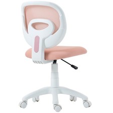 HOMCOM Sedia da Scrivania Ergonomica Senza Braccioli in Tessuto a Rete, Rosa