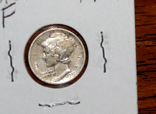1917-S  SILVER MERCURY DIME - GRADES "VERY FINE"